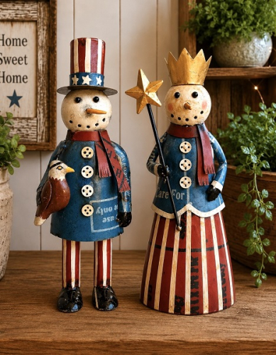 LINCOLN AND MISS LADY LIBERTY AMERICANA SNOW COUPLE *NEW* AVAIL DEC 2026